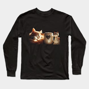 Paws and Brews: A Feline-Friendly Café for Cat and Coffee Lovers Long Sleeve T-Shirt